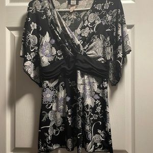 Dressy Black, Purple, and White Top